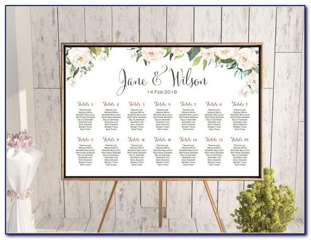 Alphabetical Wedding Seating Chart Poster Template