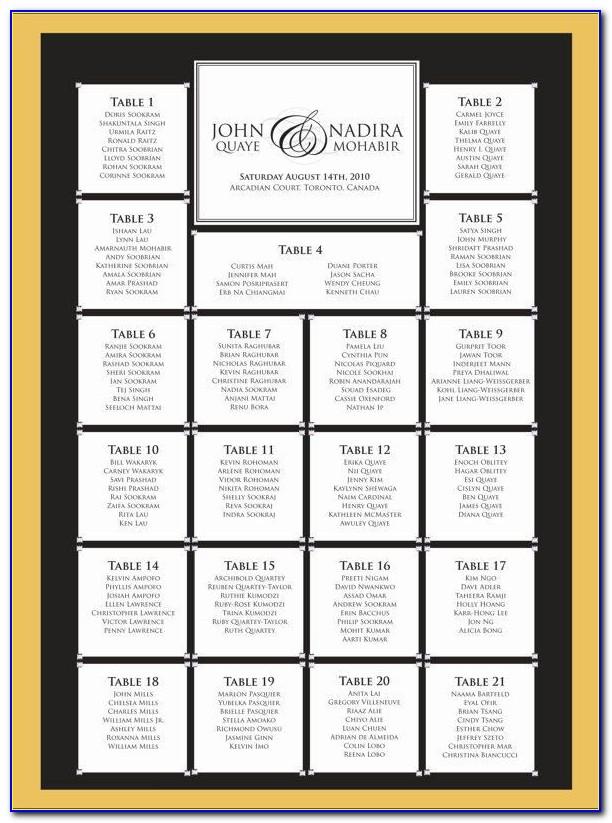 Alphabetical Wedding Seating Chart Template Free