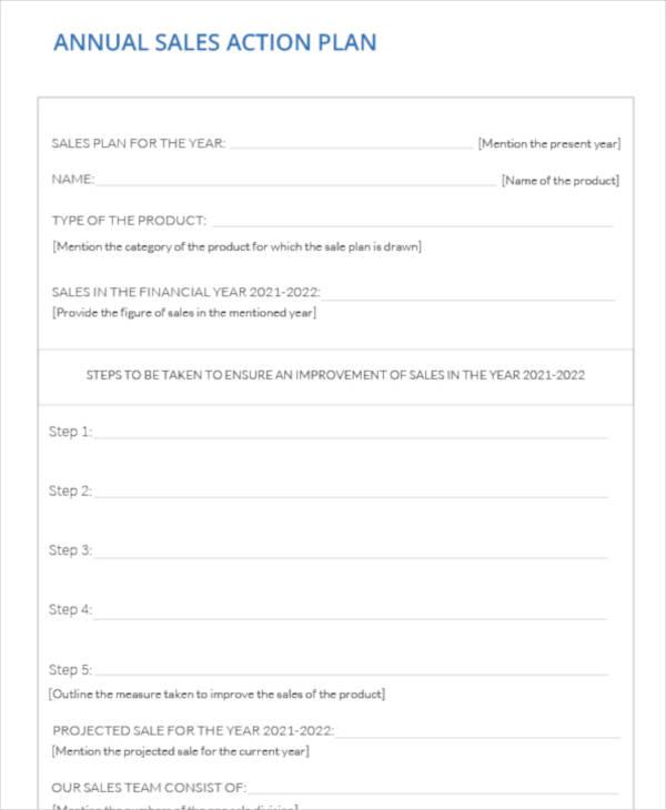 Annual Sales Business Plan Template