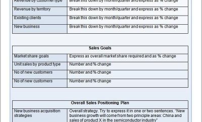Annual Sales Plan Example