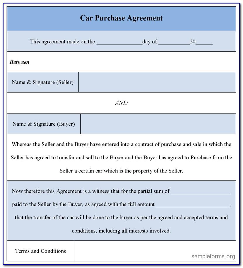 Car Sale Agreement Sample South Africa