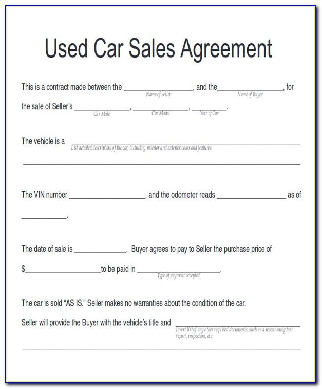 Car Sales Agreement Template Uk