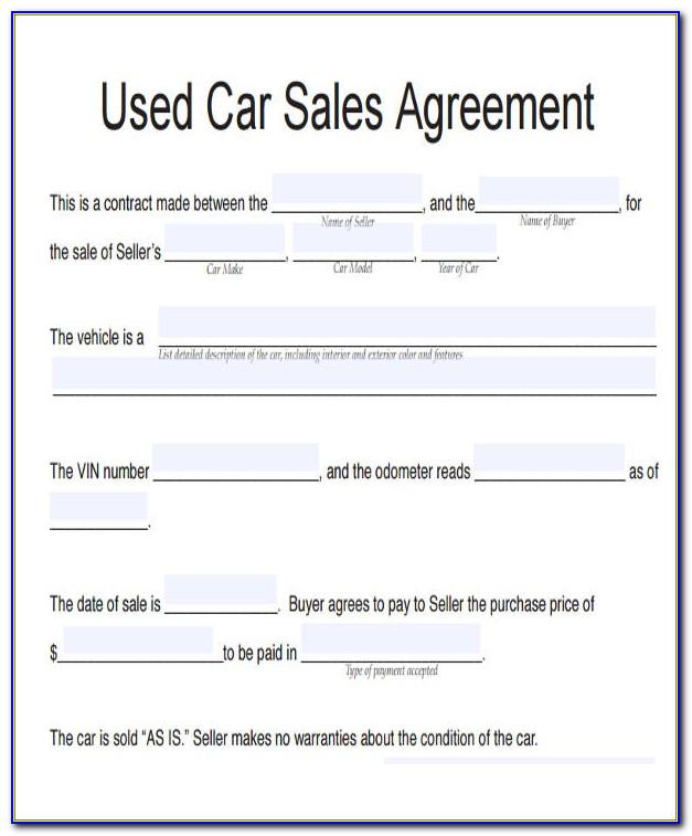 Car Sales Agreement Template