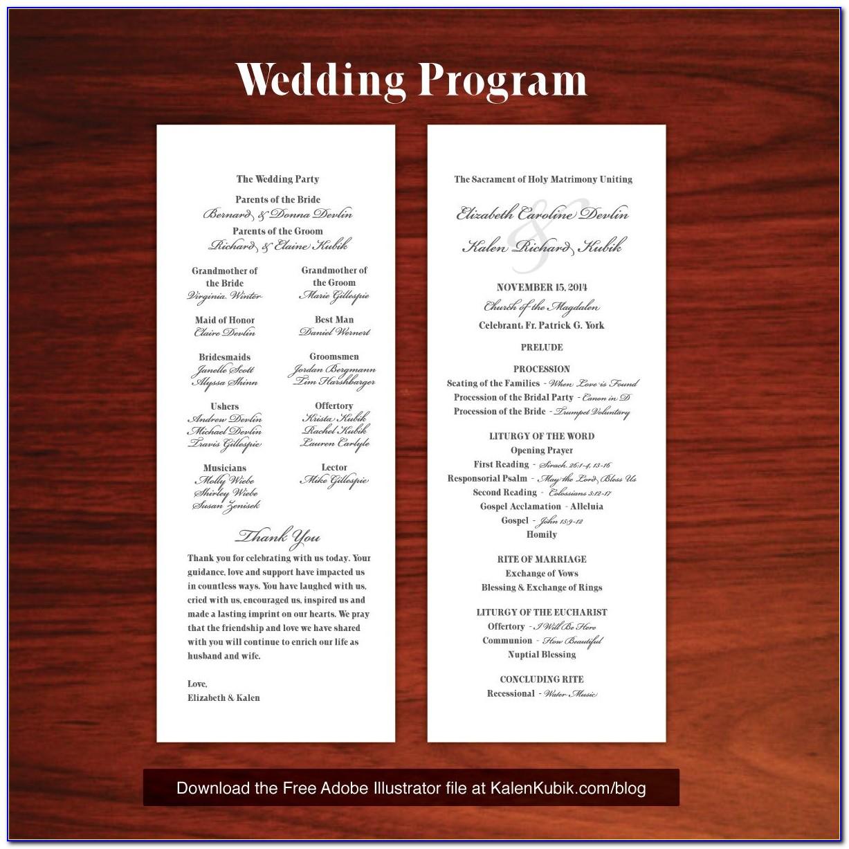 Christian Wedding Programs Templates Free