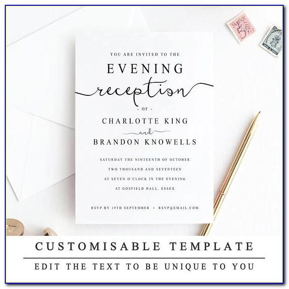 Editable Wedding Reception Invitation Templates Free Download