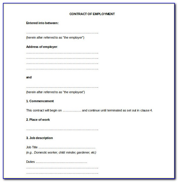Employee Contract Template Word