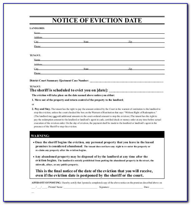 Eviction Notice Template Word Uk