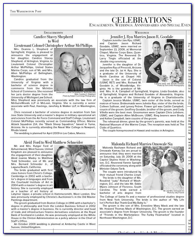 Examples Of Wedding Announcement Wording For Newspaper