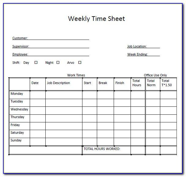Excel Timesheet Template For Multiple Employees