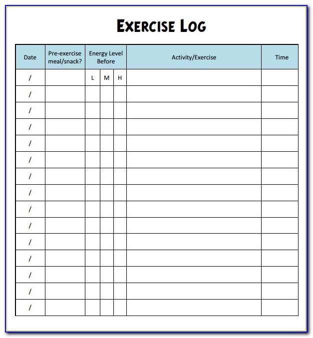 Fitness Log Book Example