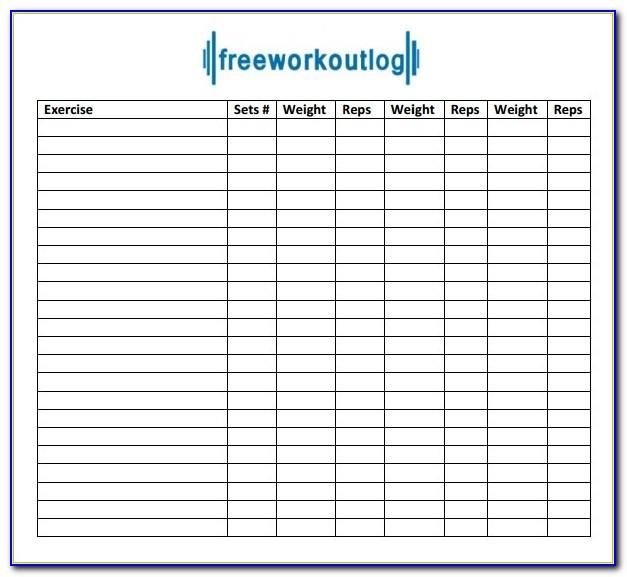 Fitness Log Template Excel