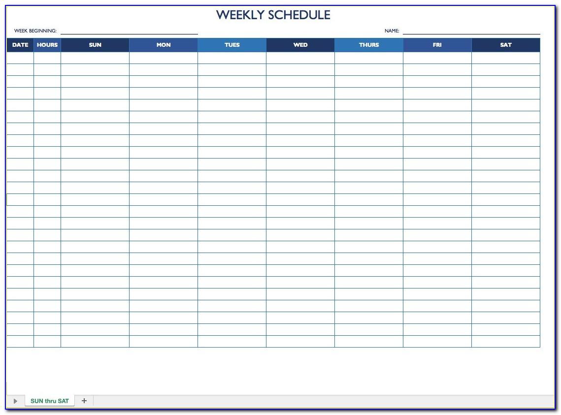 Free Monthly Employee Work Schedule Template Excel