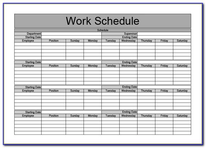 Free Printable Daily Work Schedule Template