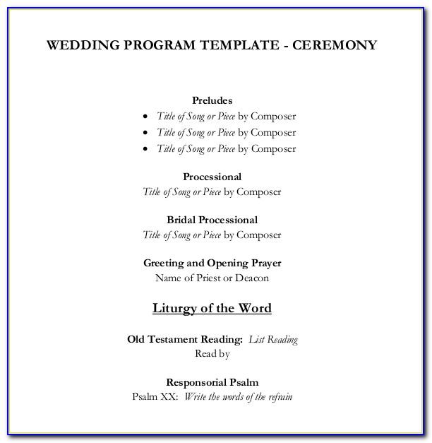 Free Printable Wedding Reception Program Templates