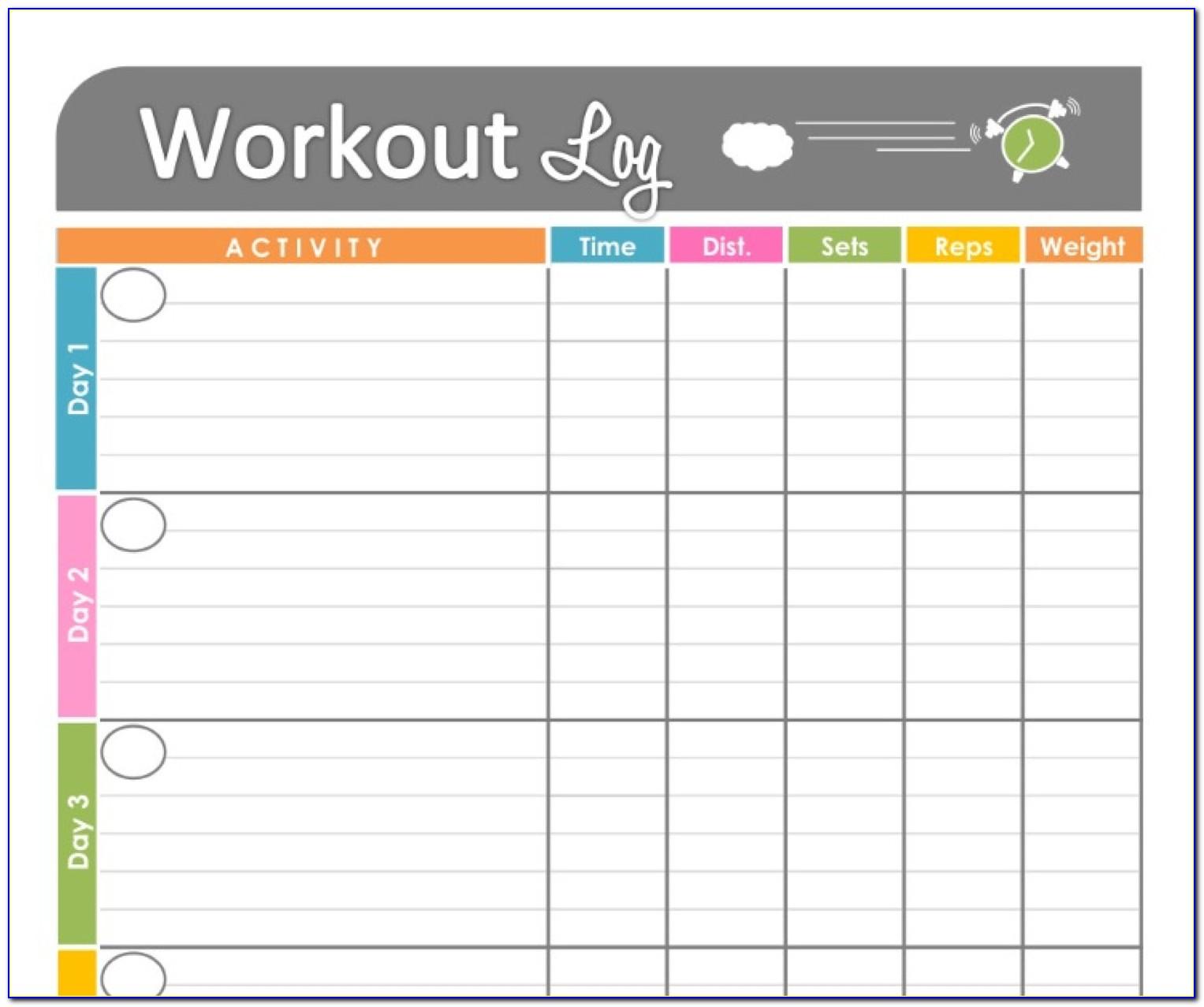 Free Printable Workout Journal Template