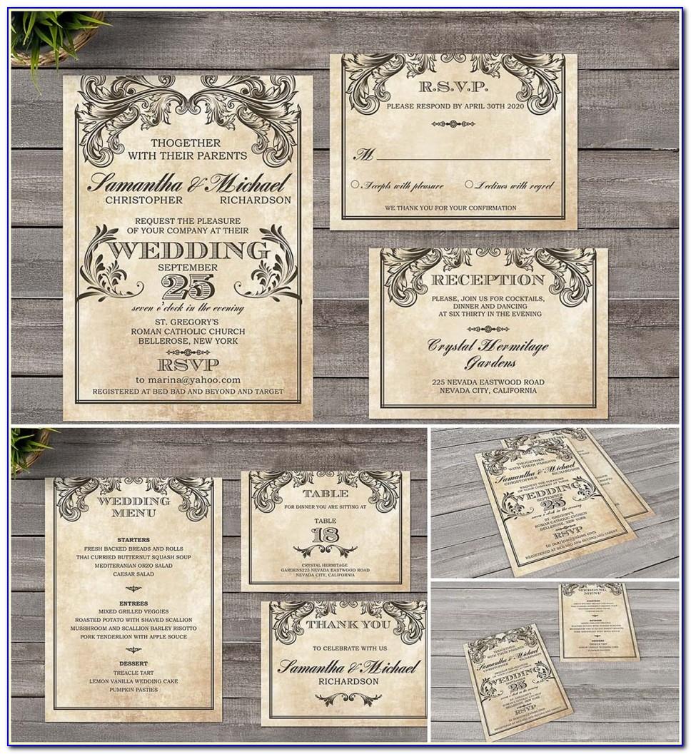 Free Rustic Vintage Wedding Invitation Templates