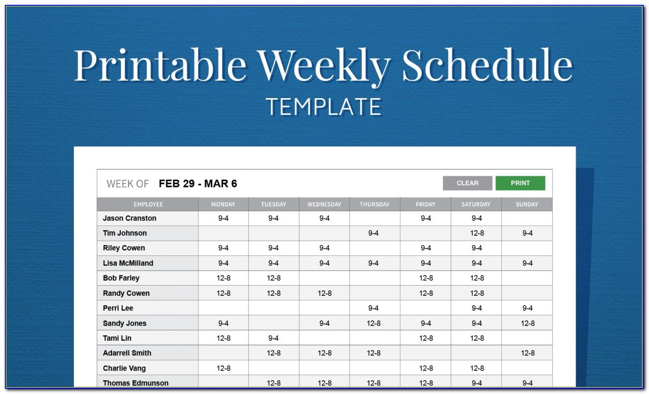 Monthly Employee Work Schedule Template Excel
