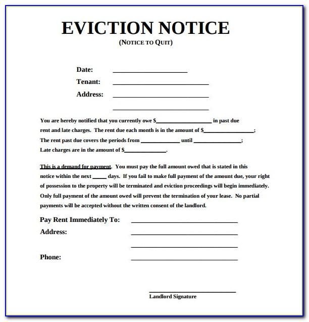 Ms Word Eviction Notice Template