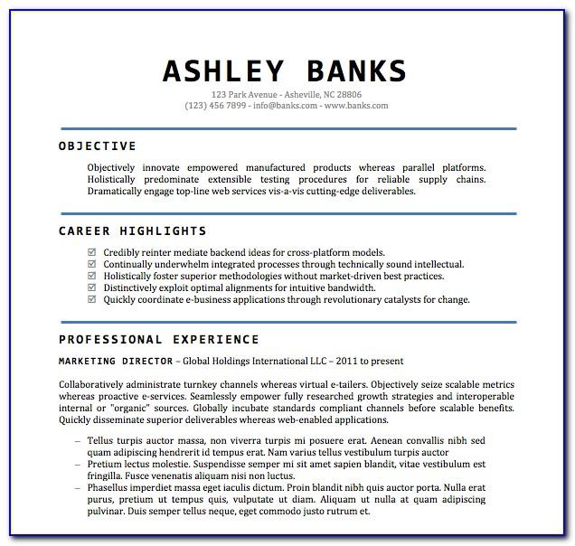 Office Word Resume Template Free