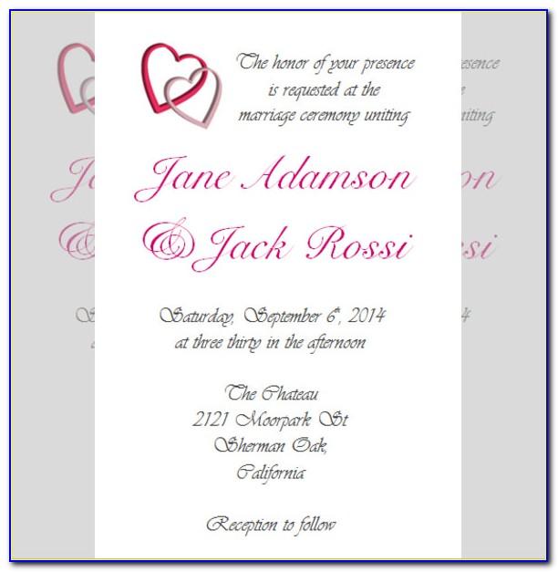 Post Wedding Reception Invitation Templates Free