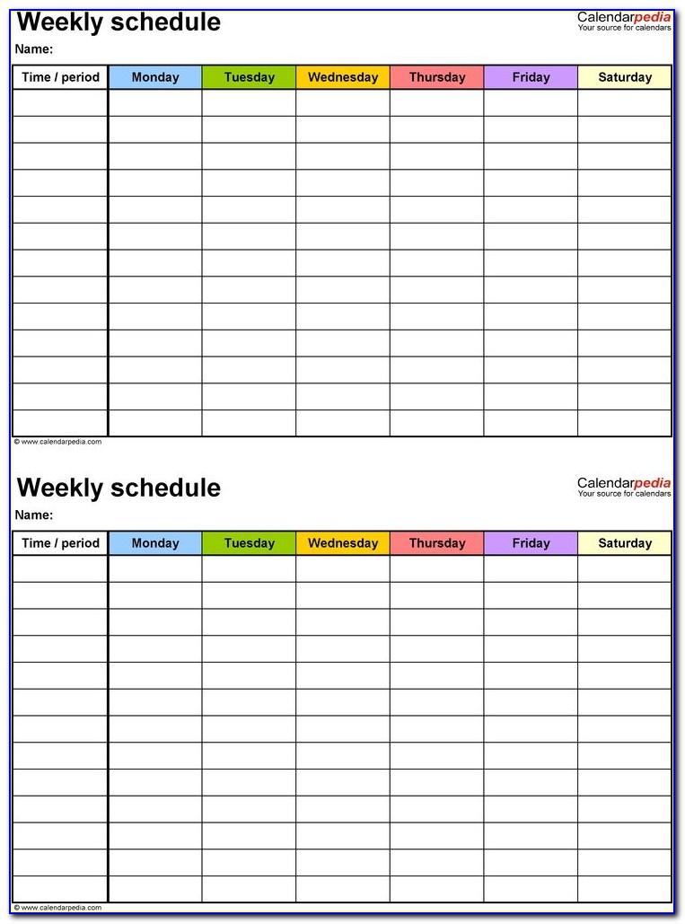 Printable Weekly Cleaning Schedule Template