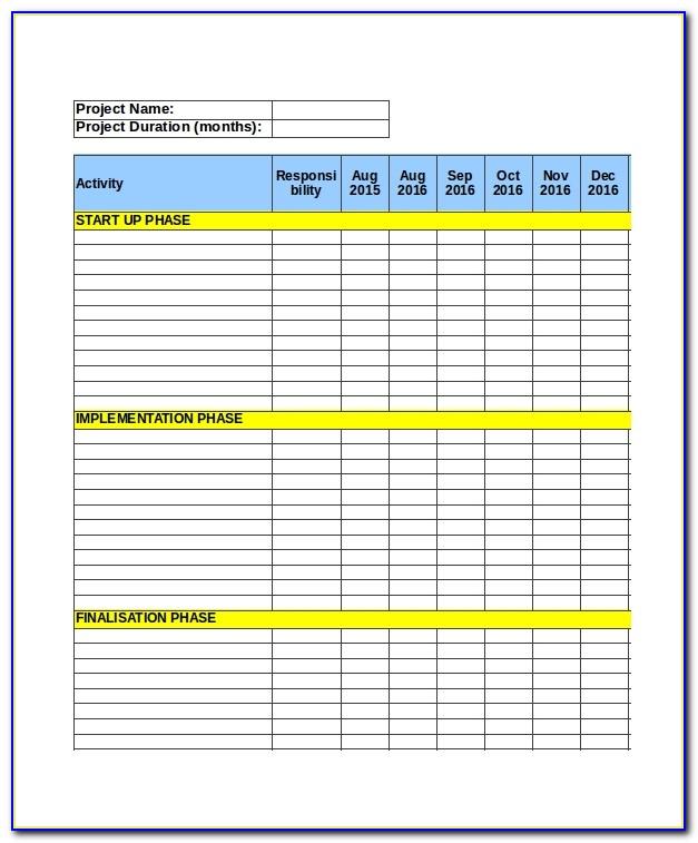 Project Schedule Template Excel 2013
