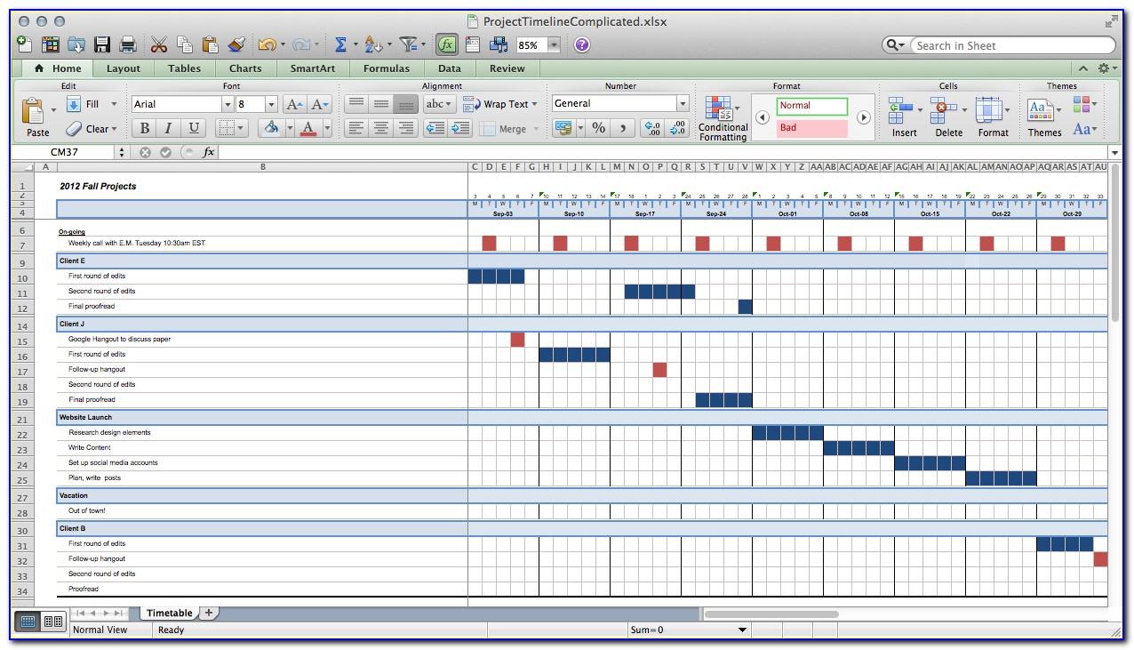 Project Schedule Template Excel Download