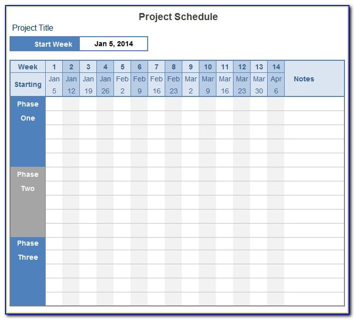 Project Schedule Template Excel Xls