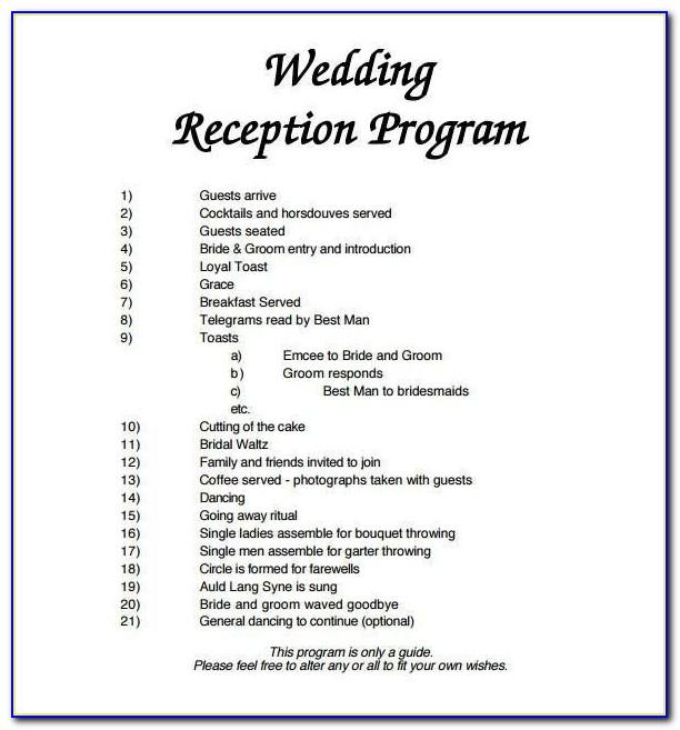 Sample Tri Fold Wedding Program Templates