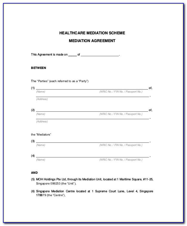 Sample Workplace Mediation Agreement Template