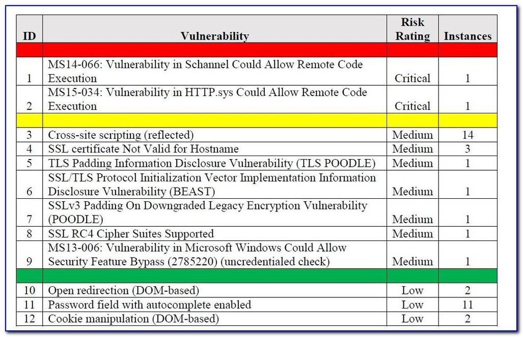 Security Vulnerability Assessment Report Template