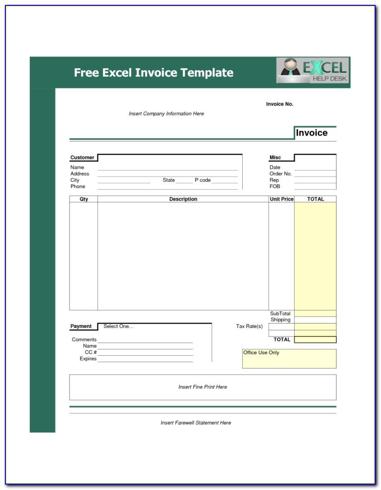 Service Invoice Template Word Download Free
