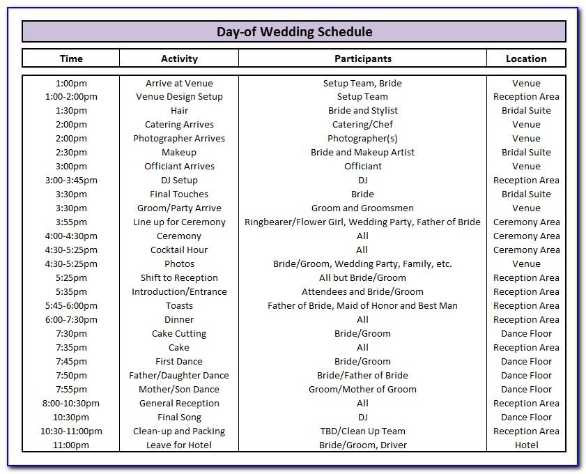 Tri Fold Wedding Program Template Layout