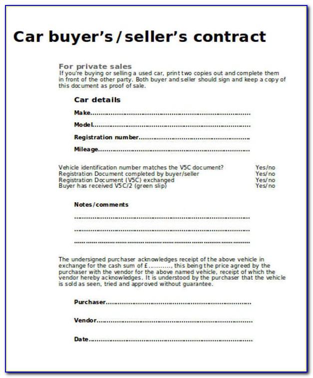 Used Vehicle Sales Agreement Template South Africa Word