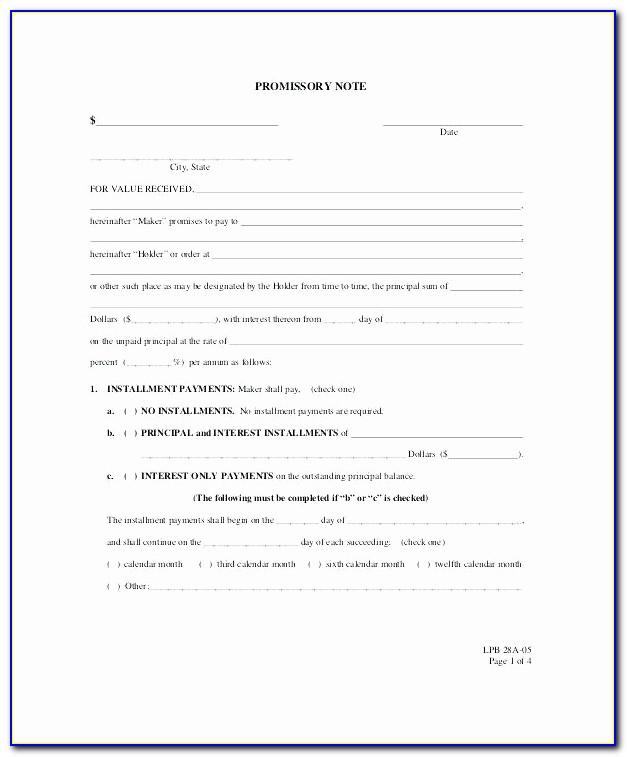 Vehicle Bill Of Sale With Promissory Note Template