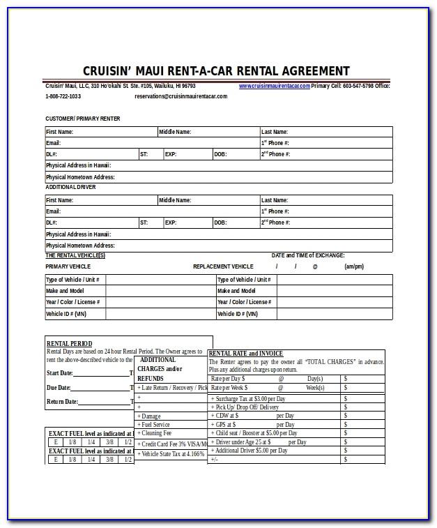 Vehicle Lease Agreement Template Bc