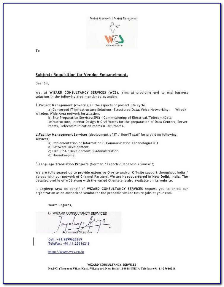 Vendor Registration Renewal Letter Sample