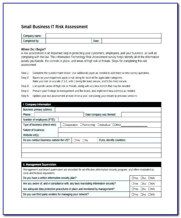 Vendor Risk Assessment Report Sample