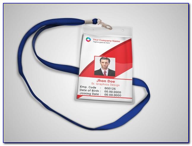 Vertical Id Badge Psd Template