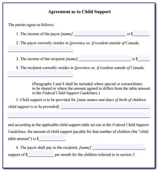 Voluntary Child Support Agreement Form Pa