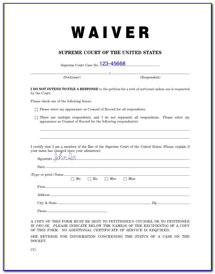 Waiver Form Template For Sports