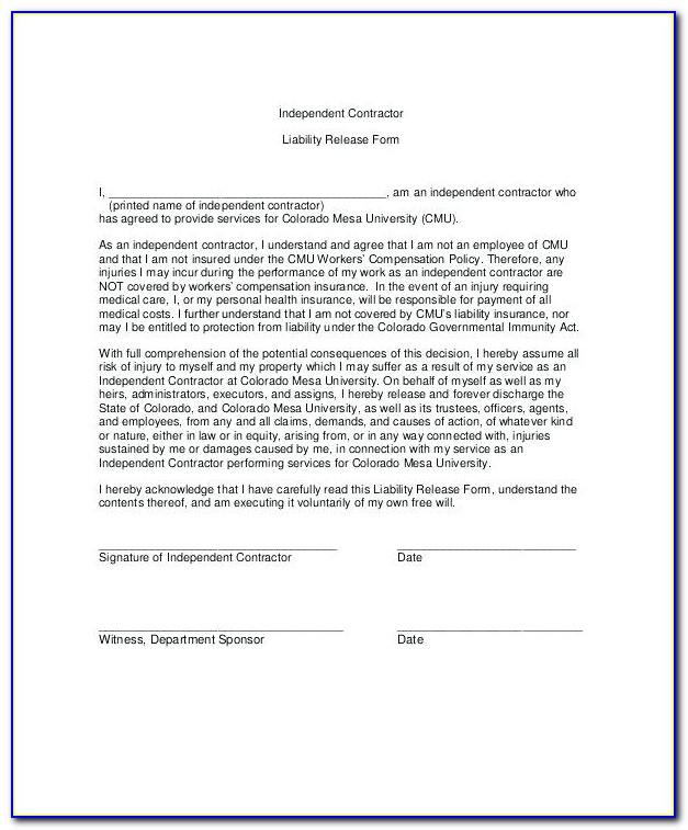 Waiver Of Liability Form Template Australia