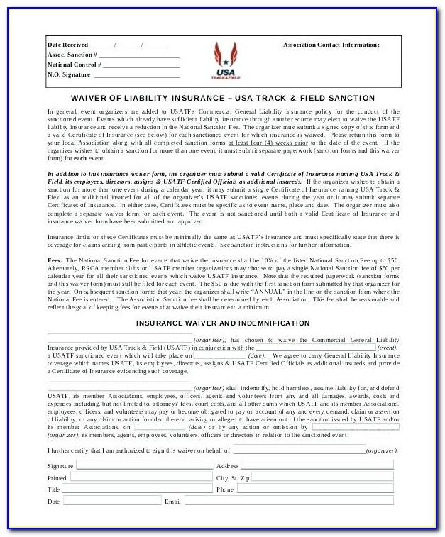 Waiver Of Liability Template Free