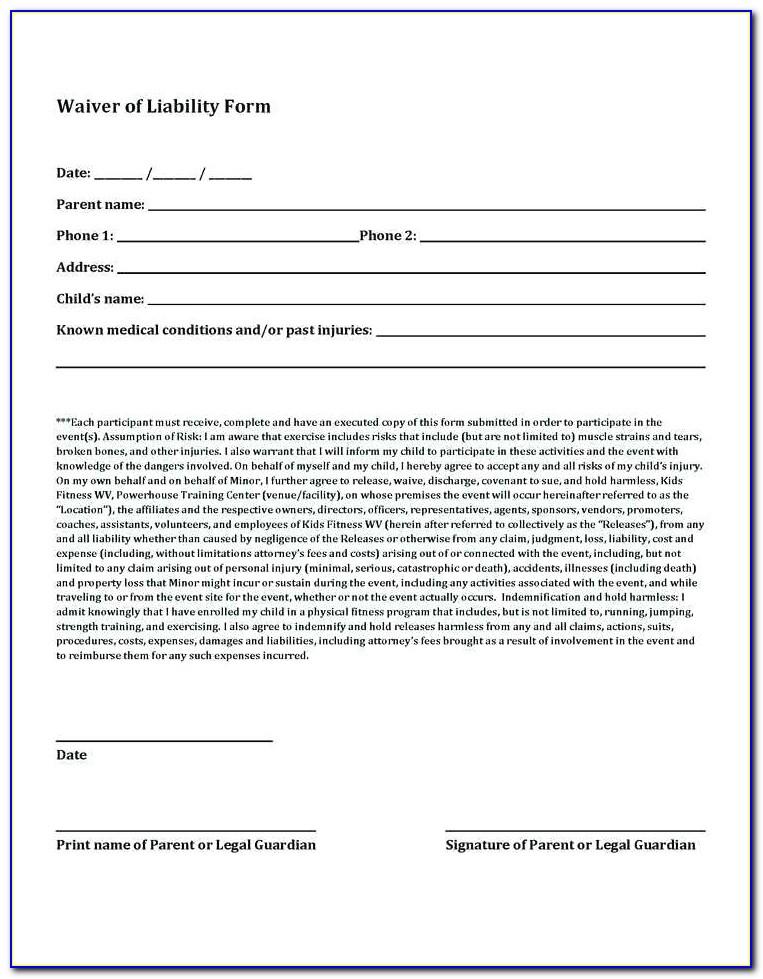 Waiver Of Liability Template Uk