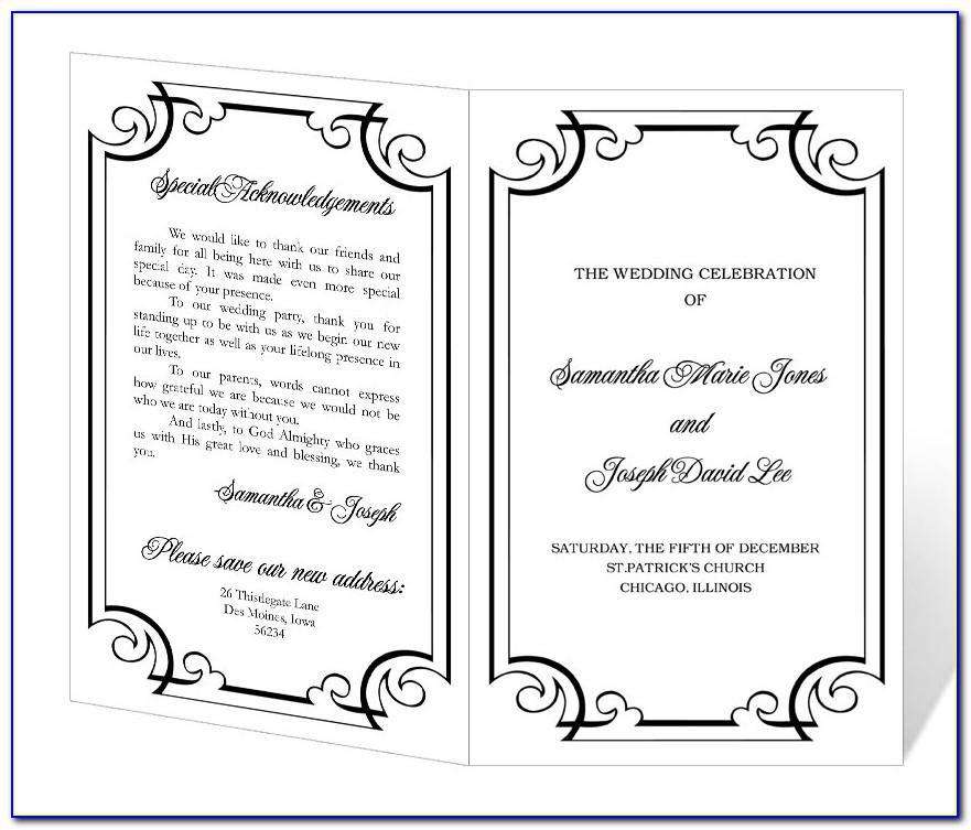 Wedding Ceremony Booklet Template