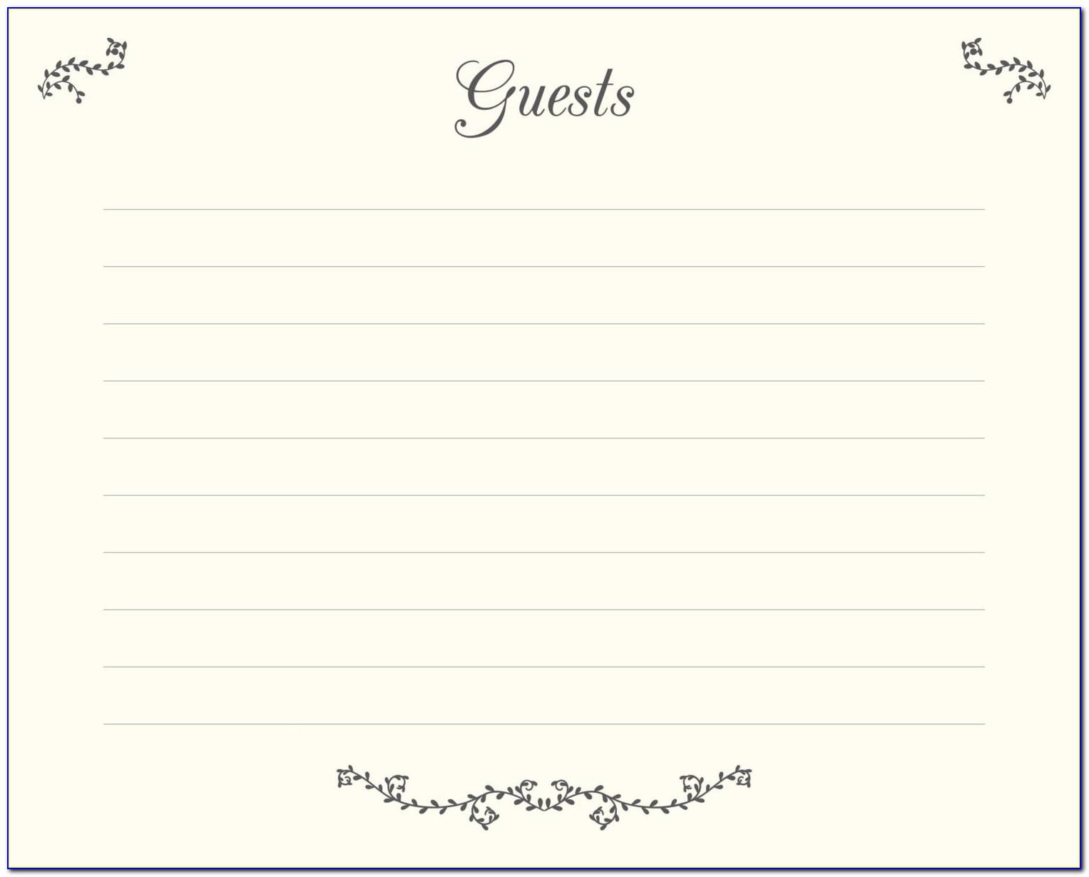 Wedding Guest Book Templates Free