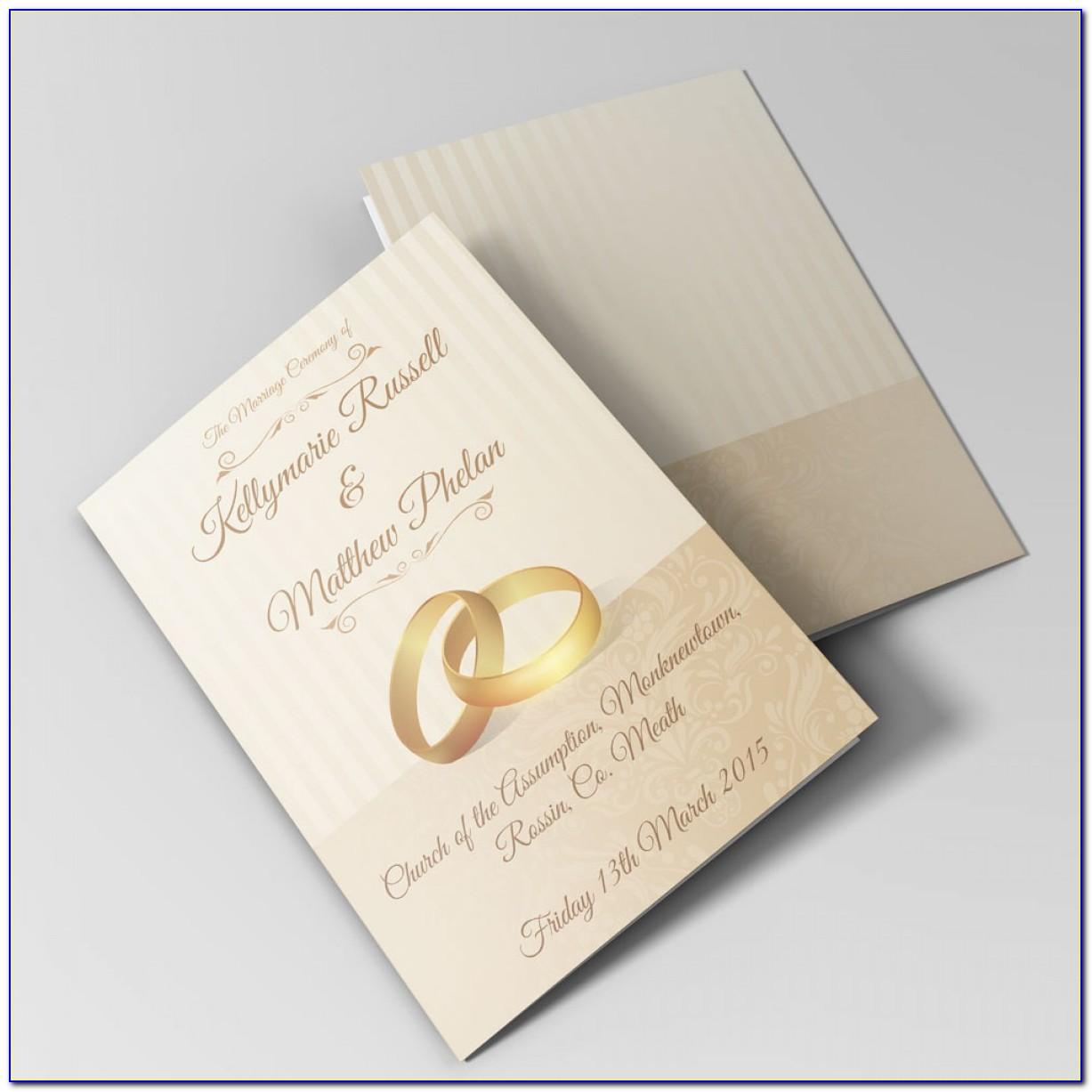 Wedding Mass Booklet Template 2018