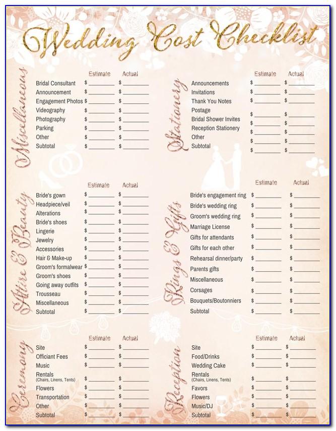 Wedding Planner Checklist Template