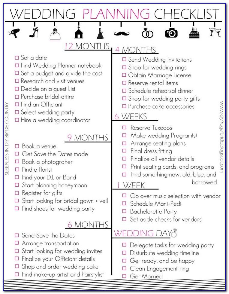 Wedding Planners Checklist Printable