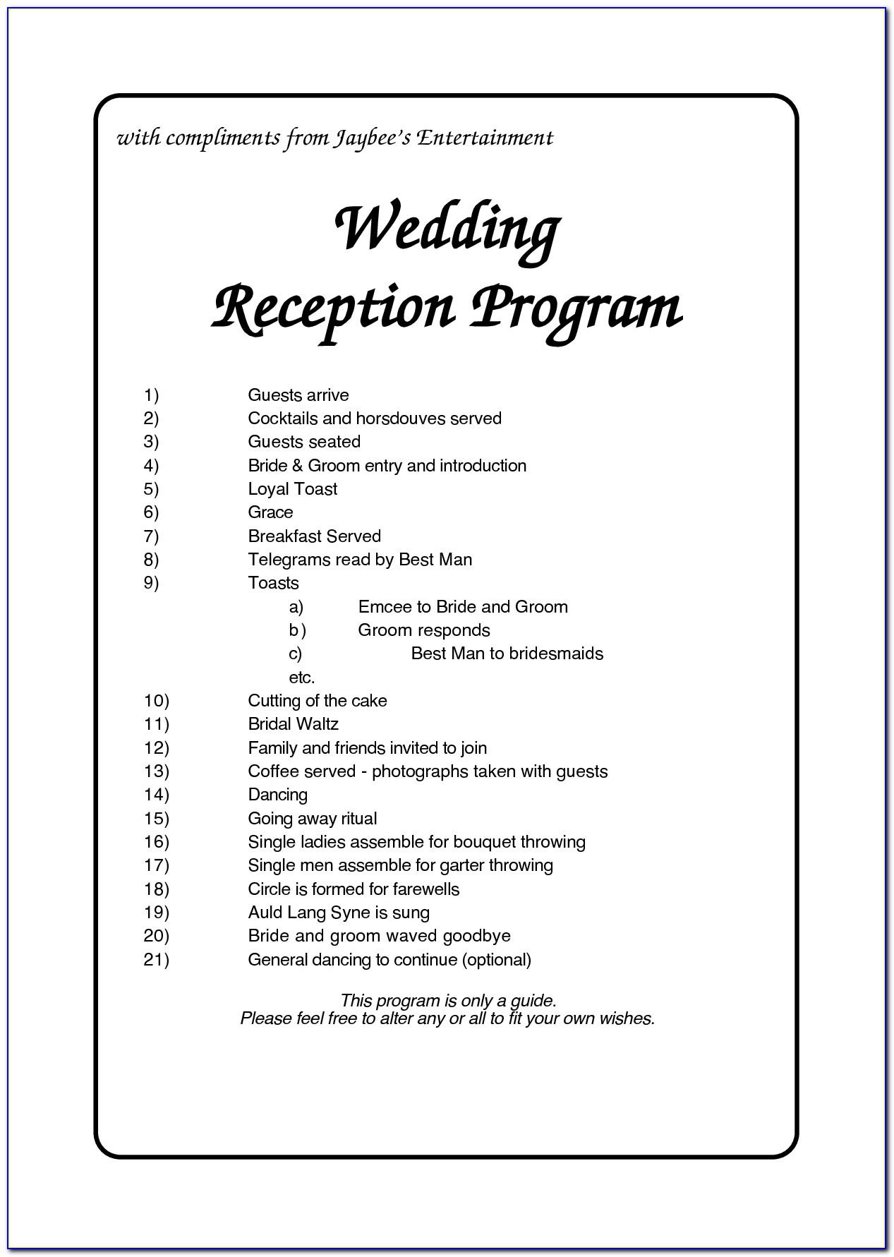 Wedding Program Trifold Templates